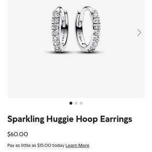 Pandora sparkling huggie sterling silver earrings